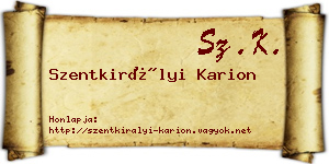 Szentkirályi Karion névjegykártya